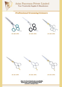 Professional Shear Scissor. Mirror Finish. Three Rings.