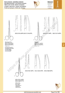 Gum scissors, operating scissors
