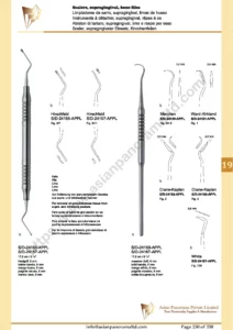 Scalers, periodontology, supragingival, bone files, Hirschfeld, Mercitan, Ward-Kirkland, Crane-Kaplan, White
