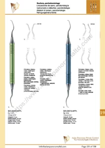 Gracey mini curettes, subgingival , Incisors, premolars, universal, molars, lingual/buccal,