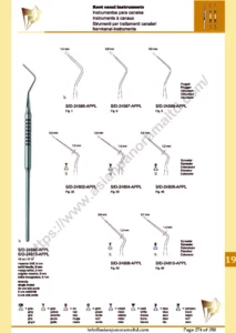 Scalers, periodontology, Root canal instruments, Zurich , Stewart , Plugger , Endo probe, hollow handle, 6 mm, double ended, Spreader, Extendedor