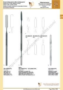 Cement mixing spatula, silicate mildng spatula, Filling instruments
