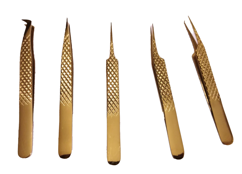 Quality Eyelash Tweezers Golden Asian Panorama