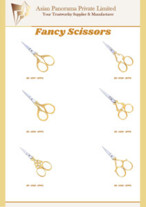 Golden Color Fancy Scissors by Asian Panorama Private Limited. Can be used for Nail, Cuticle. Half Gold Color