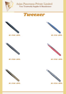 Flat Tip Tweezers Powder Colored