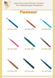 Eyelash Tweezers and Pointy Tweezers. Powered Coloured