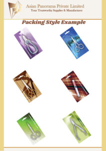 Scissors and Beauty Tools with branded Retail Packing. Can be resold