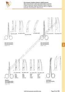 Iris scissors, tendon scissors, stitch scissors