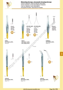 Dissecting forceps, atraumatic dressing forceps, Pinzas, Dissecting forceps, atraumatic dressing forceps, Gold