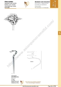 Chin holder, hooklets and retractors