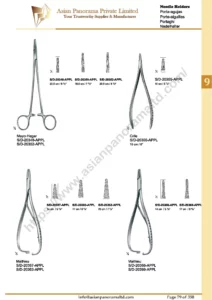 Needle holders, micro needle holders, Halsey, Crile, Mayo-Hegar, Mathieu