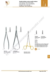 Needle holders, micro needle holders, Toennis, Lichtenberg, Webster, Crile-Wood
