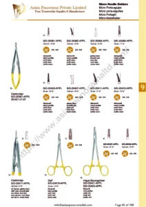 Needle holders, micro needle holders, Castroviejo, Derf, Hagar-Baumgartner