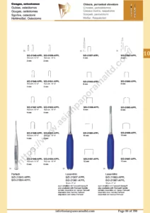 Bone Chisels, periosteal elevators, Gouges, osteotomes, Partsch, Lexer-Mini