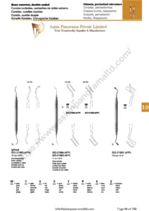 Bone Chisels, periosteal elevators, Bone curettes, double ended, iglhaut