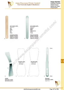 Bone instruments, Tongue Depressors, Tongue Spatulas, Doyen, Brunings