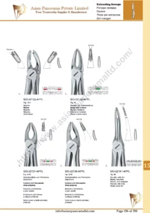 Extracting forceps, English pattern, upper jaw, incisors and bicuspids, incisors and cuspids, Molar, deep-gripping, Roots, very fine