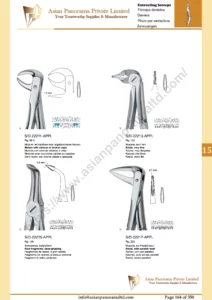 Extracting forceps, English pattern, upper jaw, incisors and bicuspids, incisors and cuspids, Molar, deep-gripping, Roots, Molars with carious or broken caps, Root Frements