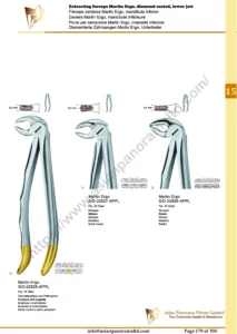 Extracting forceps Martin Ergo, diamond coated, lower jaw