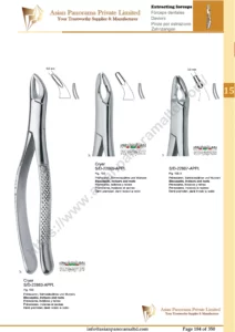 Extracting forceps, English pattern, upper jaw, incisors and bicuspids, incisors and cuspids, Molar, Cryer