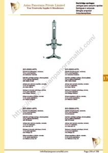 Cylinder cartridge syringe, chrome-plated, 1.8 cc, without aspiration,