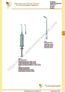 syringe, needle, Luer-Lock, All-metal water syringe with 1 needle, Luer-Lock, Cannula, only, Luer-Lock, self filling with rubber gasket