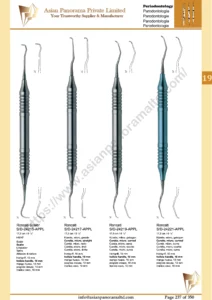 Scalers, periodontology, Periodontal chisels, Curettes, subgingival , hollow handle, 8 mm , Roncati Scaler