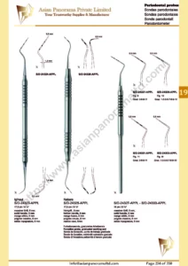 Periodontal probes, iglhaut, Nabers, solid handle, 6 mm, hollow handle, 8 mm , solid handle, 6 mm , Furcation probe, graduated working end