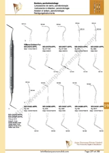 Scalers, periodontology, Williams-Goldman-Fox, hollow handle, 8 mm