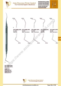 Scalers, periodontology, Periodontal probes, hollow handle, 8 mm