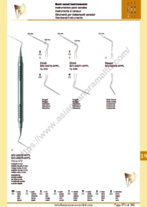 Root canal instruments, Zurich , Stewart , Plugger , Endo probe, hollow handle, 8 mm, double ended