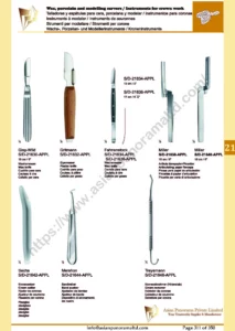 Wax, porcelain and modelling carvers/ Instruments for crown work