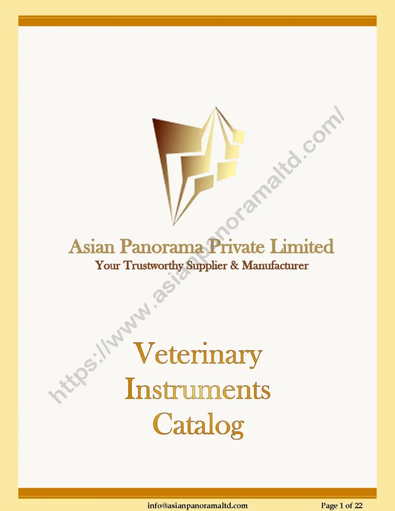 Veterinary Instruments Catalog Asian Panorama Private Limited