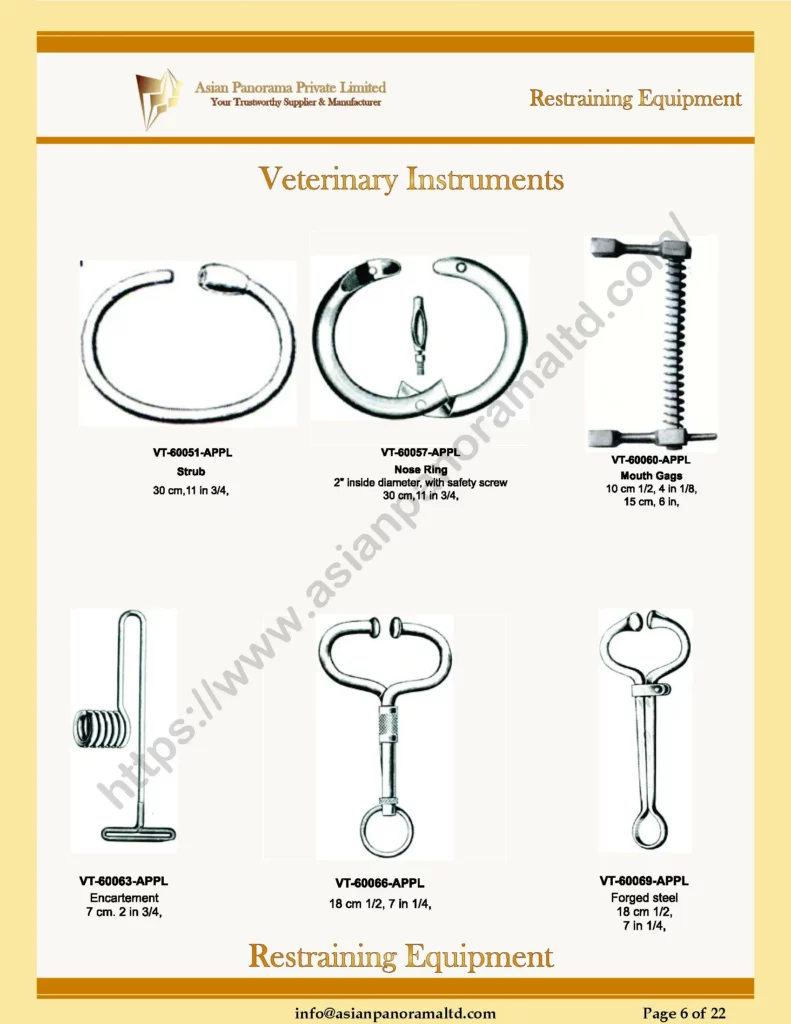 Restraining Equipment for Animal during clinic care by Asian Panorama Private Limited