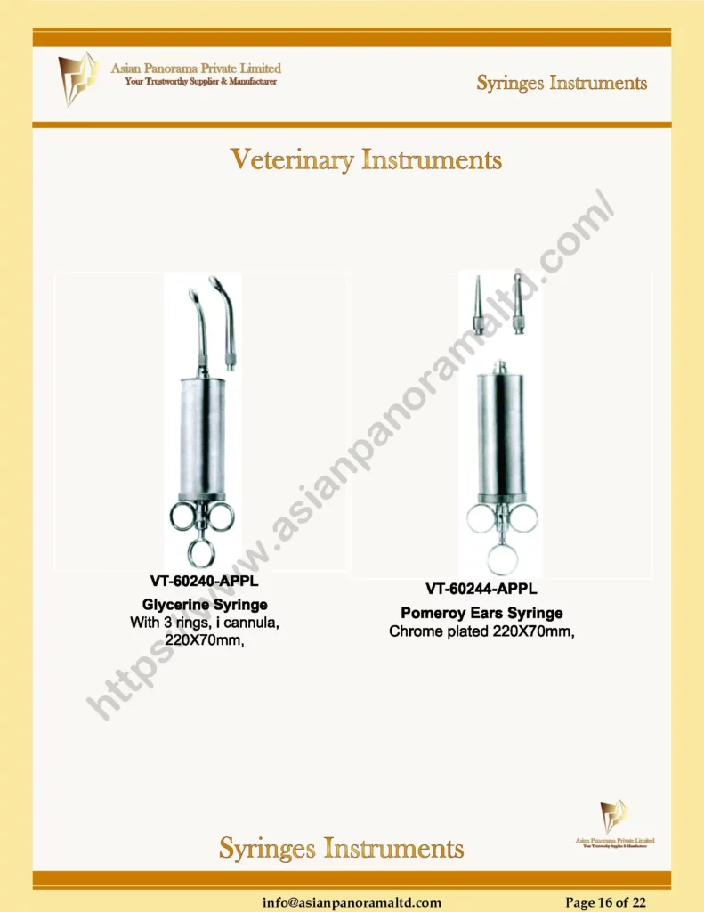 Syringes for Animals by Asian Panorama Private Limited